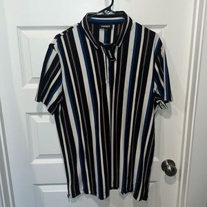 Men’s Large Express Quad Color Striped Polo Shirt